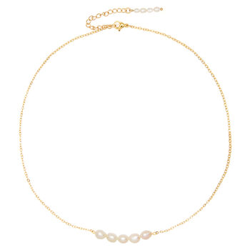 14 K Contracted Pearl Necklace And Choker, 2 of 3