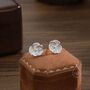 Violet Flower Stud Earrings In Sterling Silver, thumbnail 1 of 11