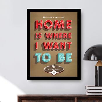 Home Is Where I Want To Be Personalised Wall Art Print, 4 of 5