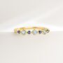 Blue Sapphire And Blue Topaz Stackable Half Eternity Band In Sterling Silver And Gold, thumbnail 6 of 12