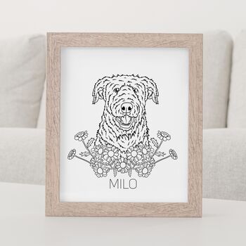 Personalised Airdale Terrier Outline Portrait Print, 6 of 11