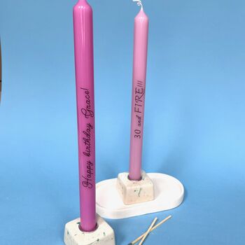 Pair Of Personalised Taper Candles, 6 of 7