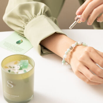 Jade Anxiety Bracelet And Crystal Candle Gift Set, 4 of 11