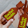 Personalised Couple Leather Luggage Tags With Names, thumbnail 1 of 6