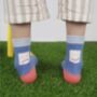Funny Block Colour Quarter Length Socks, thumbnail 3 of 6