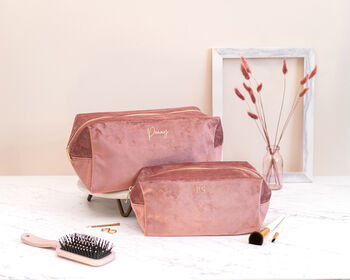 Personalised Velvet Makeup Bag, 2 of 11