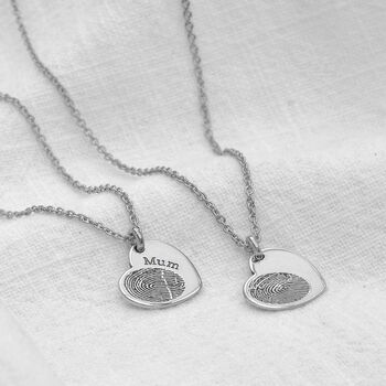 Personalised Sterling Silver Fingerprint Heart Charm, 2 of 8