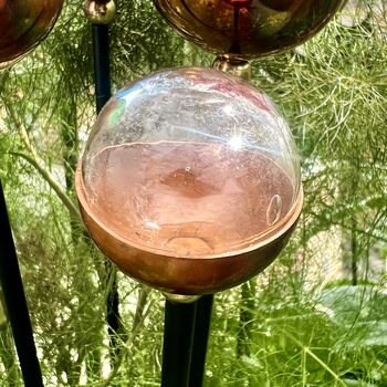 Set Of Five Colourful Glass And Copper Garden Sculptures, 7 of 11