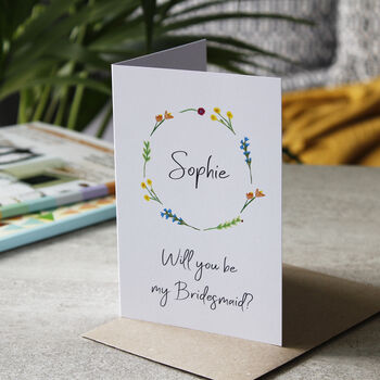 Personalised Will You Be My Bridesmaid Magnet Card, 3 of 9