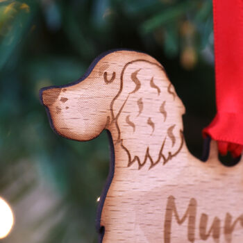 Personalised Springer Spaniel Wooden Dog Decoration, 2 of 9