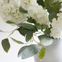 Faux White Hydrangea And Eucalyptus Arrangement, thumbnail 3 of 5