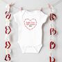 Personalised Mummy's Little Valentine Heart Name Babygrow Or Sleepsuit, thumbnail 5 of 5