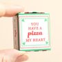 Tiny Matchbox Ceramic Pizza Token, thumbnail 2 of 3
