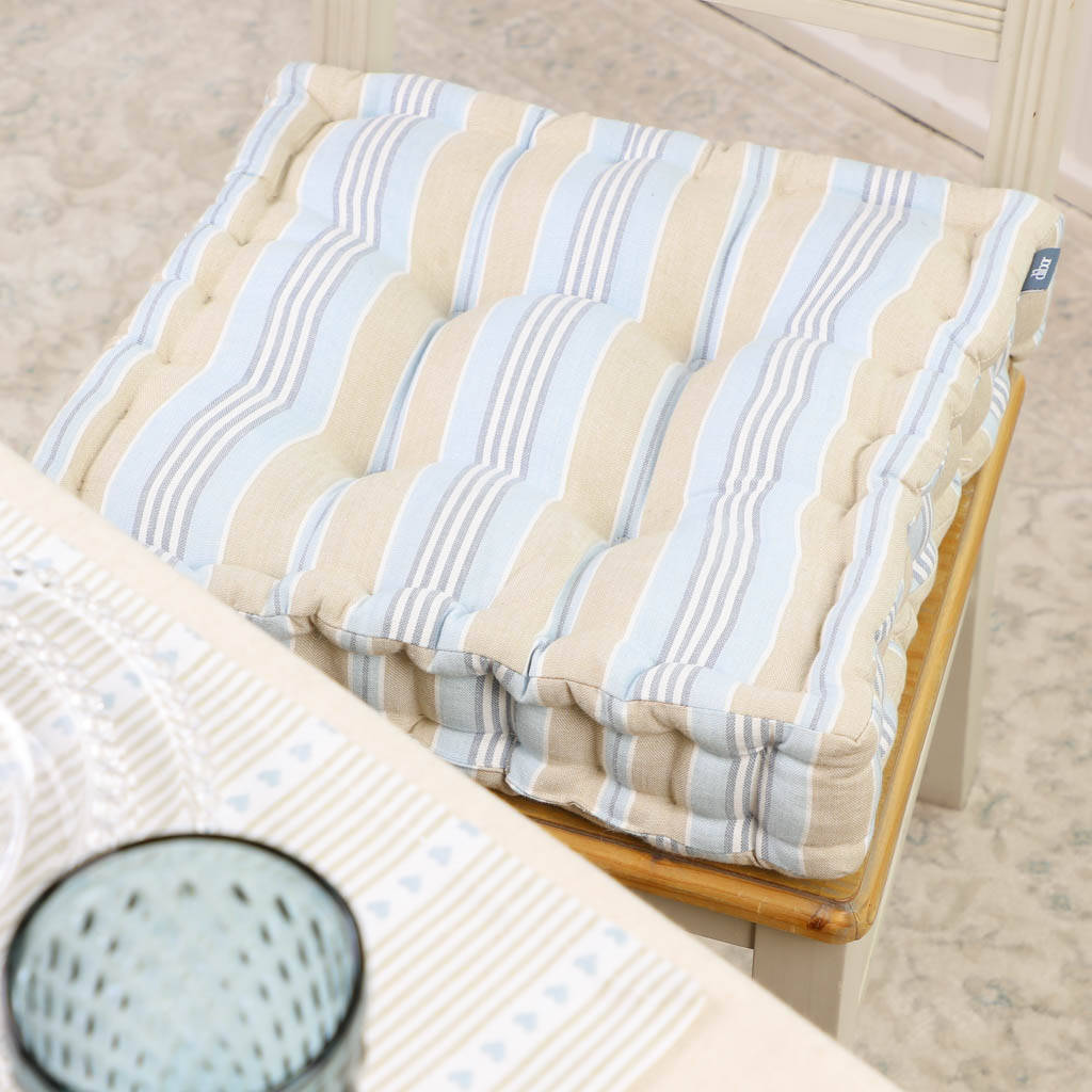 Cotton Stripe Dining Chair Cushions, 1 of 6