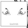 Stag Head Sterling Silver Stud Earrings, thumbnail 2 of 8