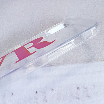 Personalised Pink And Orange Clear Case, 3 of 9