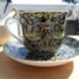 Large Cup And Saucer In William Morris Black Strawberry Thief Design, thumbnail 2 of 12