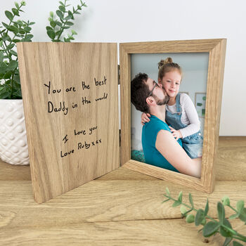 Personalised Oak Father's Day Handwriting Photo Frame, 3 of 9