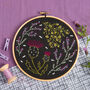 Black Highland Heather Embroidery Kit, thumbnail 1 of 6