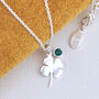 Personalised Lucky Clover Silver Charm Necklace, thumbnail 2 of 8