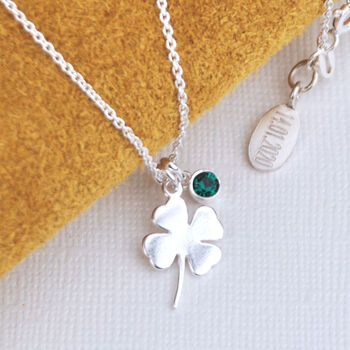 Personalised Lucky Clover Silver Charm Necklace, 2 of 8