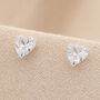 Sterling Silver Sparkling Cubic Zirconia Heart Stud Earrings, thumbnail 1 of 9
