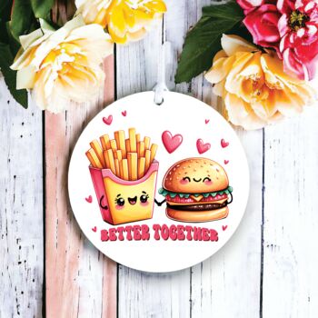 Cute Burger And Chips Love Decoration, 2 of 2
