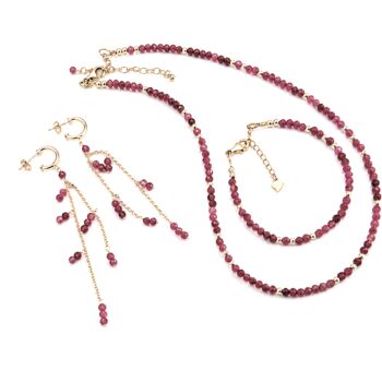 Pink Tourmaline Hoop Drop Earrings, 6 of 11