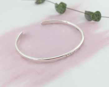 Personalised Roman Numerals Hammered Bangle, 4 of 4