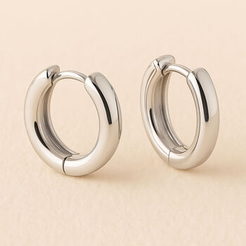 Sterling Silver Chunky Hoop Earrings, 5 of 6
