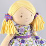 Peggy Rag Doll With Personalised Fleece Blanket, thumbnail 5 of 7