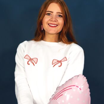 Bow Boobs Christmas Jumper Sweatshirt, 3 of 3
