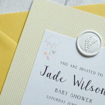 Yellow Unisex Baby Shower Invitations, 7 of 7