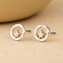 Silver And Rose Gold Plated Halo Star Stud Earrings, thumbnail 1 of 7