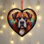 Boxer Stained Glass Effect Heart Suncatcher, thumbnail 3 of 6