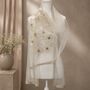 Gold Trim Floral Embroidered Occasion Shawl, thumbnail 2 of 6
