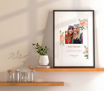 Personalised Best Friends Floral Photo Print, 4 of 4