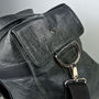 Handcrafted Black Leather Travel Bag, thumbnail 6 of 8