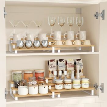 Two Piece Expandable Spice Rack Shelf Set, 5 of 8