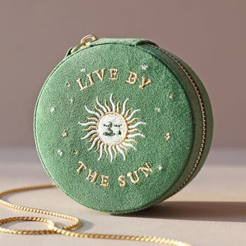 Sun And Moon Embroidered Round Jewellery Case, 10 of 12