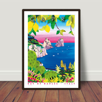 Capri, Italy Travel Poster, Option To Personalise, 2 of 3