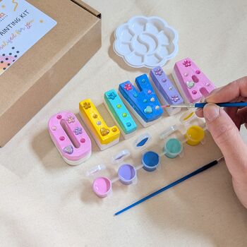 Diy Personalised Name Painting Craft Kit Gift Box, 2 of 7