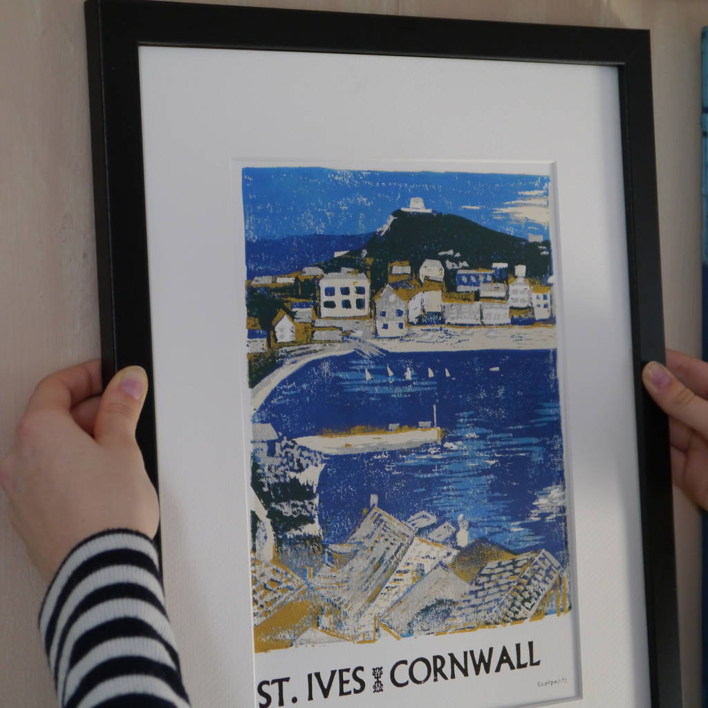 St Ives Cornwall Linocut Print, 1 of 9