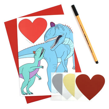 Heart Dinosaur Valentine's Day Scratch Card, 4 of 8