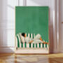Emerald Green Female Reading Art Print, thumbnail 1 of 3