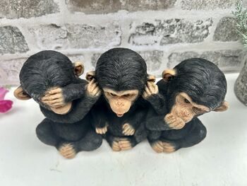 See, Hear, Speak No Evil Monkeys Figurine Ornament, 2 of 12