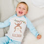 Personalised Monkey Blue / Pink Kids Pyjamas / Pjs, thumbnail 1 of 4