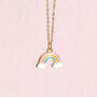 Gold Plated Pastel Rainbow Necklace, thumbnail 2 of 7