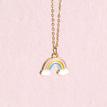 Gold Plated Pastel Rainbow Necklace, 2 of 7