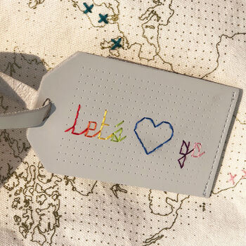 Stitch Your Own Design Luggage Tag Vegan Leather, 6 of 10